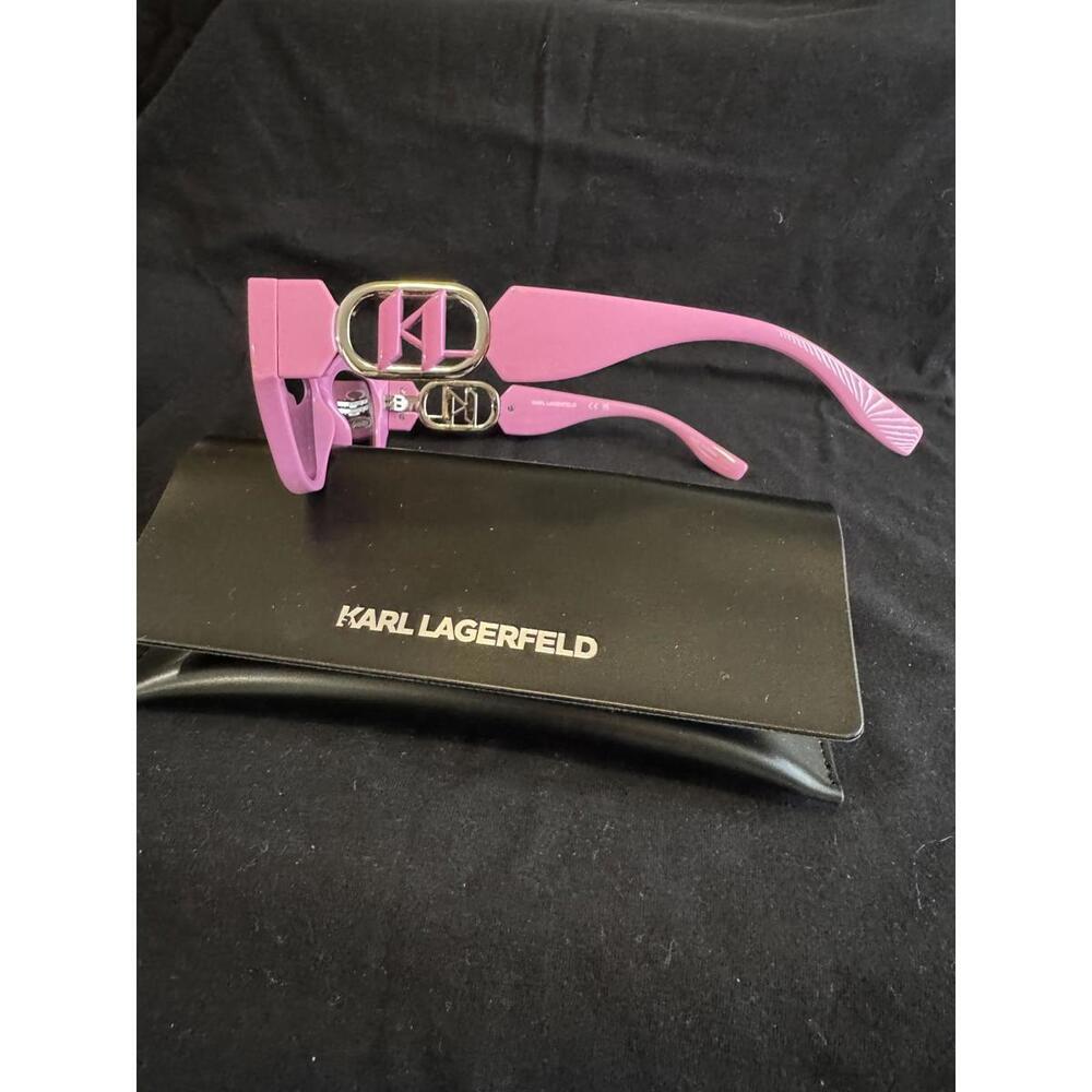 Karl Lagerfeld Pink Cat Eye Sunglasses with Logo Detail - Picture 2 of 5